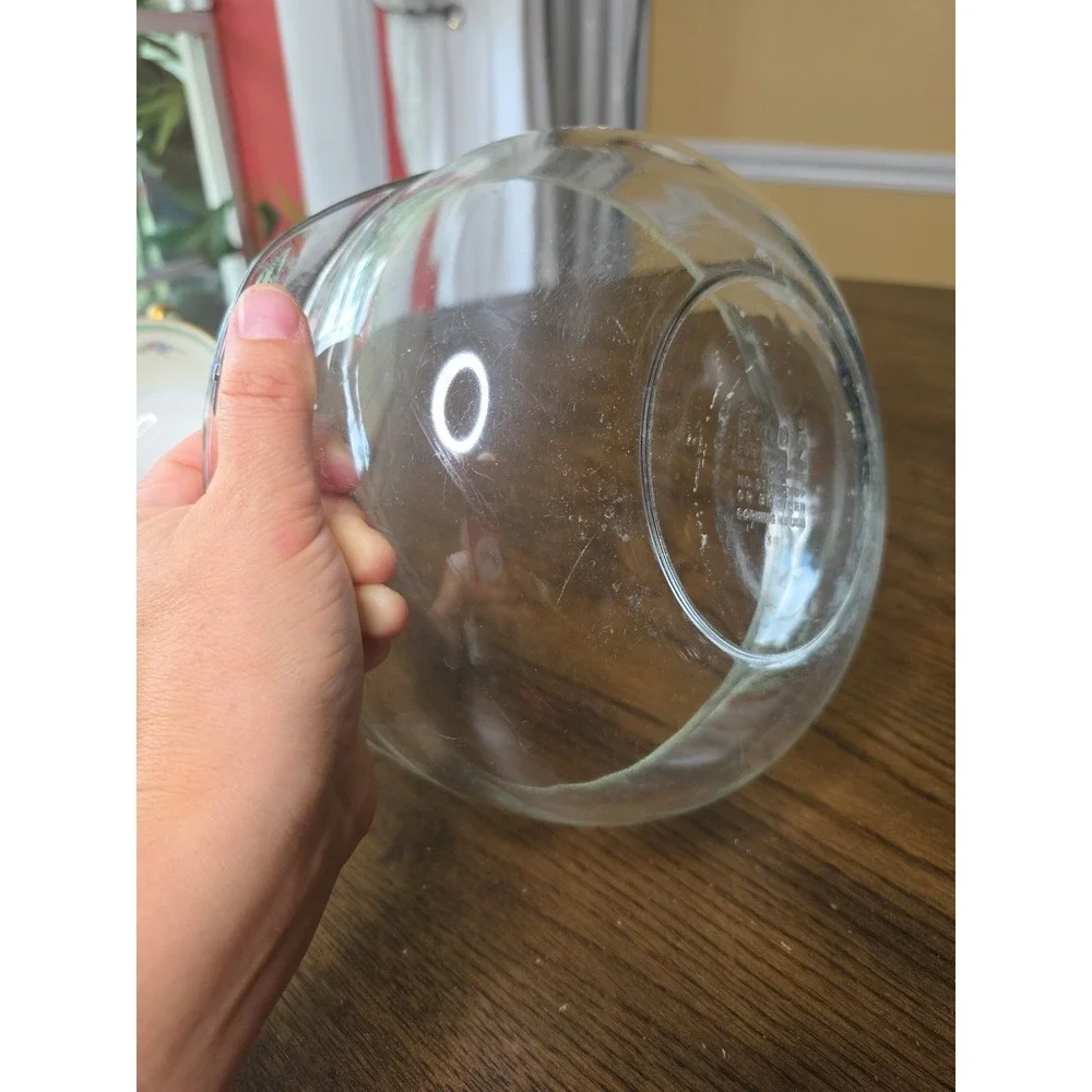 Vintage Pyrex #024‎ Clear Glass 2 Qt. Round 8 1/2